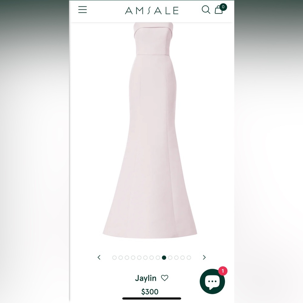 BRIDESMAID/DEB BALL DRESS: Amsale Size 6 in White - Style: Jaylin NOT ALTERED
